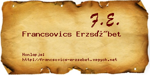 Francsovics Erzsébet névjegykártya