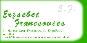 erzsebet francsovics business card