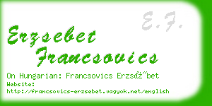 erzsebet francsovics business card